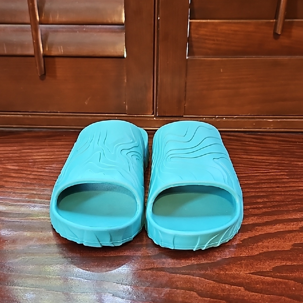 Zara Teal Slide Sandals